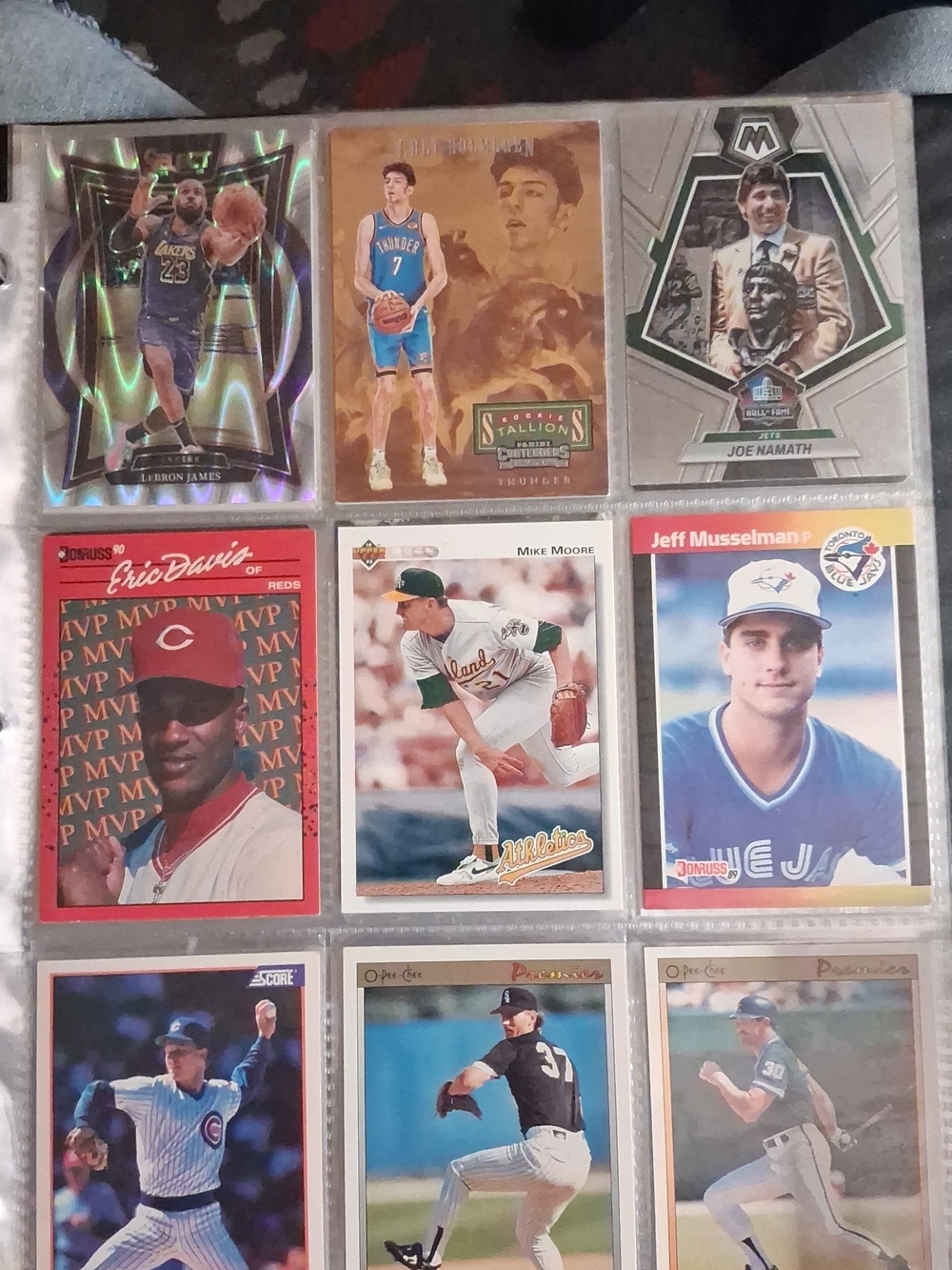 Sports Trading Card Binder Page - Multi-Color Collector Sheet
